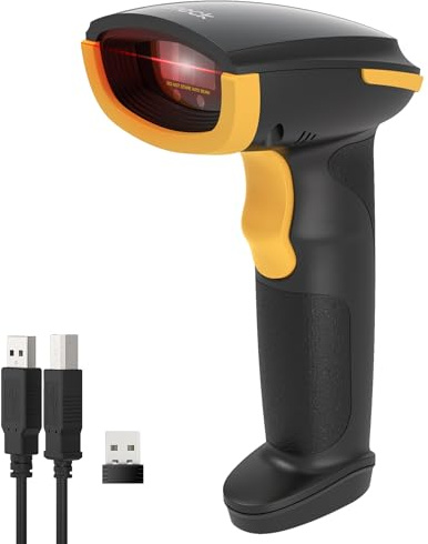 Inateck Barcode Scanner Kabellos, 1D Handscanner Bluetooth, 3-in-1 Handscanner mit Bluetooth / 2,4 GHz und Kabel, 1 Ladung in 3 Monaten, mit App und SDK, BCST-21