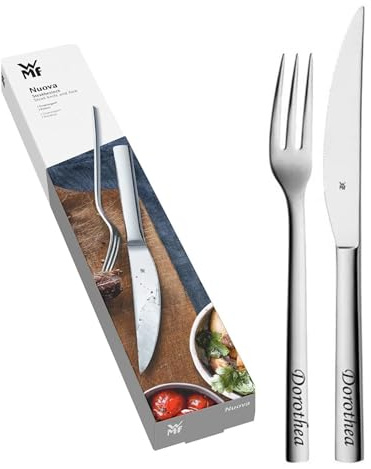 Steakbesteck Nuova 2-teilig mit Gravur nach Wunsch Edelstahl Besteck mit Box