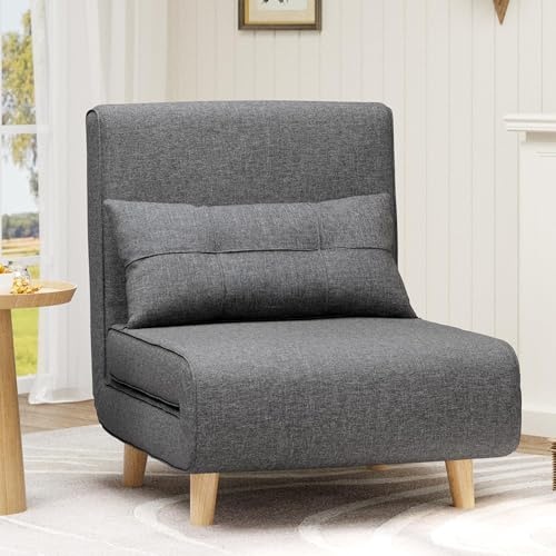 Bealife Relaxsessel, Klappbarer Schlafsessel, Fernsehsessel Relaxsessel mit Liegefunktion, Liegesessel fürs Wohnzimmer, Schlafzimmer (Dunkelgrau)
