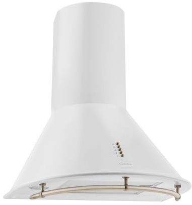Klarstein Lumio Neo - Retro Dunstabzugshaube, Wandabzugshaube, 60 cm breit, Energieeffizienzklasse A, Abluft/Umluft, 3 Leistungstufen, max. Abluftleistung: 610 m³/h, Edelstahl, weiß