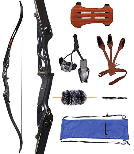 Huntingdoor 56" Takedown Recurvebogen Bogenschießen Bogen Set Erwachsene Sportbogen mit Zubehör 30-50 lbs Jagd Recurve langbogen für Anfänger Pfeil Zielübung