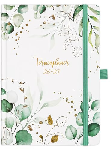 Terminplaner 2026 2027 - Kalender 2026-2027, Kalender 2026-2027 buchkalender Aug 2026 - Sept 2027, Wochenplaner, Organizer, A5 Terminplaner mit Einstecktasche, 21.4 cm × 14.6 cm