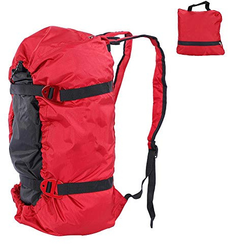 Dilwe Kletterseil Tasche faltbar wasserdicht für Klettern Outdoor | Bodenplane wasserabweisend, Maschennetz Seilübersicht, Schnürzug Schnallenverschluss