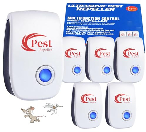 Milbenstecker, Ultraschall Schädlingsbekämpfer, 6 Stück Insektenschutzmittel Milbenstecker Innenräumen, Schädlingsbekämpfung Für Insekt gegen Moskito, Mäuse, Spinnen, Fliegen