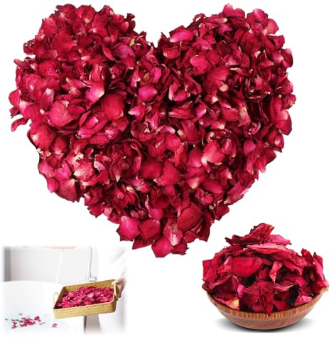 Blütenkonfetti Hochzeit 250g, Rosenblätter Natürliche Getrocknete 100% Blütenblätter Hochzeit Biologisch Konfetti Rose für Geburtstag Vorschlag Party Feiern