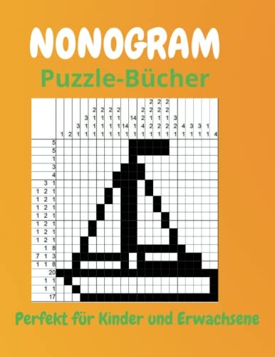 Nonogramm Puzzle-Bücher: Herausforderung für Kinder und Erwachsene mit Lösungen
