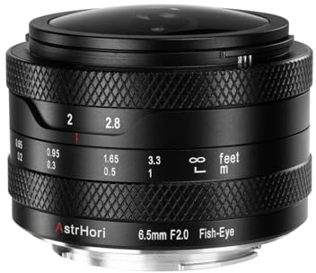 AstrHori 6.5 mm F2.0 APS-C 192° Ultraweitwinkel-Fischaugenobjektiv mit manuellem Fokus spiegellose for Canon RF-Mount-Kameras EOS EOS R50,R100,R7,R10