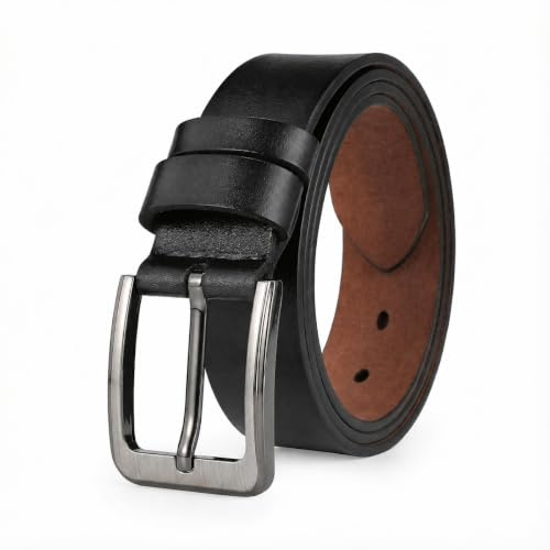 VRLEGEND Ledergürtel Herren 110-175cm Gürtel Leder Jean Business Metall Retro Jeansgürtel Vollrindleder 38mm Breite