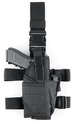 AUGOOL Taktisch Beinholster Pistolenholster Oberschenkel Waffenholster mit Magazintasche verstellbar für Jagd Airsoft Cosplay, Rechtshänder