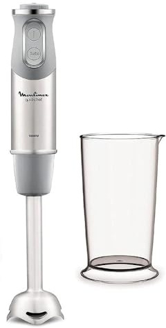 Moulinex QuickChef Stabmixer | Powelix-Technologie, 4 Edelstahlklingen, cremige Textur, rutschfester Griff, Spritzschutz, DD65AD