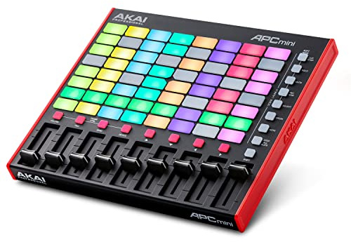 Akai Professional APC Mini MK2 - USB MIDI Pad Controller für Clip Launching mit Ableton Live Lite, 64 RGB Pads, Drum- und Note-Modi und MIDIMixer