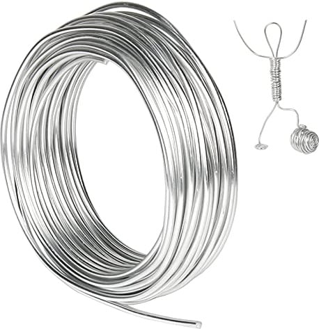 Tenn Well Basteldrah 3mm, 15M Silber Dicker Draht Biegsamer Aluminiumdraht | zum Basteln Schmuckherstellung Bindedraht Modellierdraht DIY-Skulpturen, Bonsai-Bäume