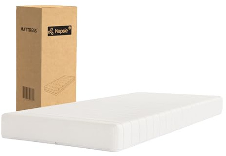 NAPSIE Matratze 90x200 Mittelfest 16cm - Ergonomische 7-Zonen Hochwertige Kaltschaummatratze mit waschbarem Bezug, Atmungsaktiv Schaumstoffmatratze Rollmatratze, Oeko-Tex Standard 100 Zertifiziert