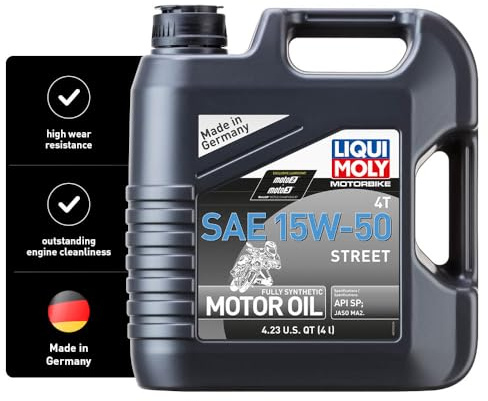LIQUI MOLY Motorbike 4T 15W-50 Street | 4 L | Motorrad Synthesetechnologie Motoröl | Art.-Nr.: 1689