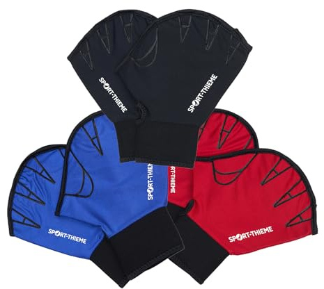Sport-Thieme Aquafitness Handschuhe aus Neopren | Offene Schwimmhandschuhe für Aquafitness, Aquajogging, Wassergymnastik | In S, M, L | Blau, Rot, Schwarz