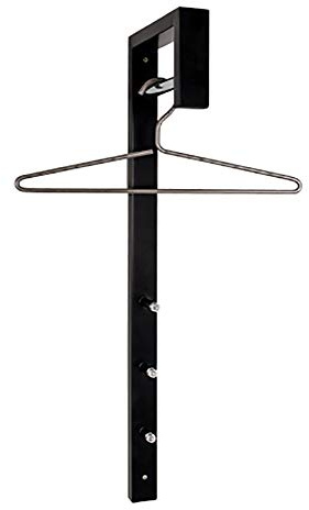 HAKU Wandgarderobe chrom, schwarz, Metall - Maße: B 4 x H 70 x T 20 cm, Style: Modern