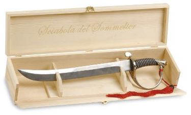 Renoir - Champagnersäbel - Naturholzkassette für Säbel-Ausstellung mit Säbel