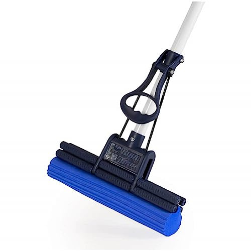 CleanAid Easy PVA Schwammmopp – Alternative zum Bodenwischer | Extra Saugstarker Schwamm Mop mit One-Touch Auswring-System | Wischmopp ohne Eimer & Teleskopstiel | Für Laminat, Parkett & Fliesen