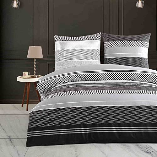Buymax Bettwäsche 155x220 cm – Bettwäsche Set 2-teilig 155 x 220 cm, Renforcé 100% Baumwolle, Bettbezug mit 1 Kissenbezug 80x80 cm, Oeko-TEX, Reißverschluss, weich und atmungsaktiv