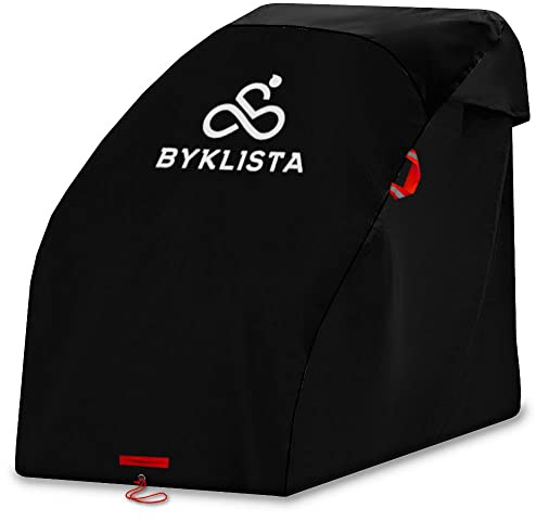 BYKLISTA Premium Abdeckung Fahrradanhänger wasserdicht & sturmfest | Universal für Ein- & Zweisitzer | UV- & Regenschutz aus reißfestem Oxford-Gewebe | Faltgarage Fahrradanhänger inkl. Packtasche