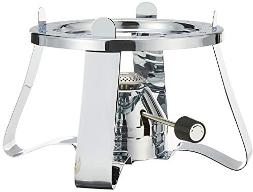 Bodum K11423-16 Gasbrenner mit Rechaud, Edelstahl, 21.9x21.9x13.3 cm