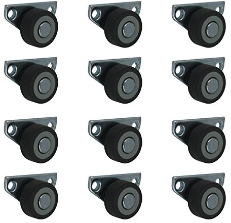 12 Stück 30 mm Kastenrollen Bettkastenrollen Kastenbockrollen Seitenrollen mit Softrad