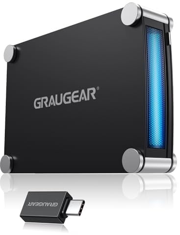 GRAUGEAR | Externes Gehäuse für 1x 5,25 SATA Laufwerk | Blu-Ray-CD-DVD Laufwerk | USB 3.0-eSATA-Anschluss | USB-C Adapter | G-5251