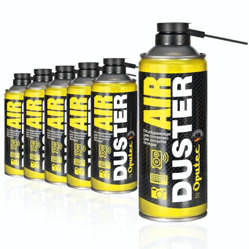 6 x 400ml 400ml Oputec Air Duster Tastatur Reiniger - Druckluftspray Druckgasreiniger