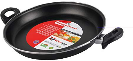 MAGEFESA Black - Paellapfanne 34 cm aus emailliertem Stahl außen schwarz Antihaftbeschichtung zweilagig verstärkt für alle Herdarten, besonders Induktion, 50% Energieeinsparung.