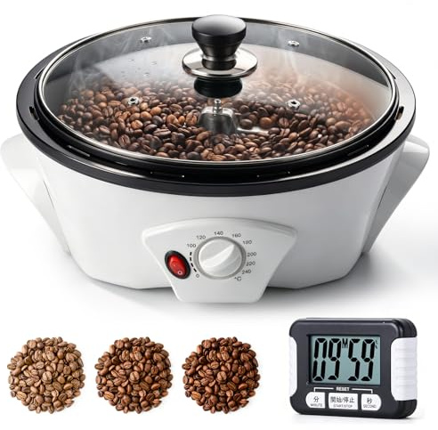 YUCHENGTECH Kaffeeröster 500g Kaffeeröstmaschine 1200W Kaffeeröster Maschine 0-240℃ Temperatureinstellung für Zuhause mit Timer