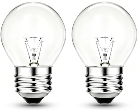 EASYIVY Backofenlampe E27 300 Grad, Backofen Glühbirne E27 G45 Dimmbar, 400LM, Bis 300°C Hitzebeständiges, G45 Globe Klar Ofenlampe für Ofen, Mikrowelle, Lava Lampe, 2700K Warmweiß, 2 Stück