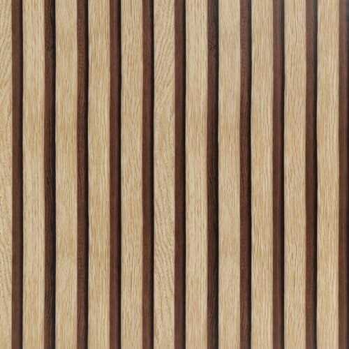 Arthome Klebefolie Modernes Holz Streifen Maserung Abziehen und Aufkleben Tapete Selbstklebende Möbelfolie Vinyl Geometrische Folie für Home Badezimmer 44cmx3m Backsplash Papier