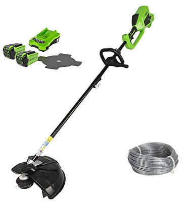 Greenworks Akku-Rasentrimmer und Freischneider 40V + Trimmfaden 20m, 2mm Fadendurchmesser