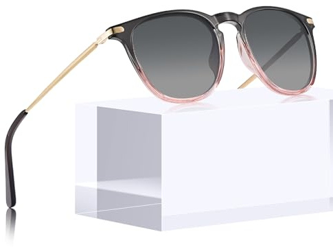 TSEBAN Vintage Polarisiert Damen Sonnenbrille Acetat-Rahmen & UV400 Schutz | Leicht, nur 18g Acetat Rahmen, Einteilige Nasenauflage Frauen Brille für Alltag Urlaub Party Fashion, inklusive Brillenetui