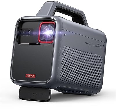 Nebula by Anker Mars 3 Tragbarer Outdoor Beamer (Schwarz) | 1000 ANSI Lumen, KI-gestützte Bildoptimierung, Android TV, 200 Zoll Heimkino für Zuhause, Camping, Roadtrip & Garten