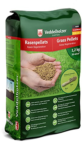 Veddelholzer Rasenpellets Regeneration Rasen - Rasensamen für robusten und widerstandsfähigen Rasen - Grassamen zur Einsaat u Nachsaat Samen Schattenrasen schnellkeimend