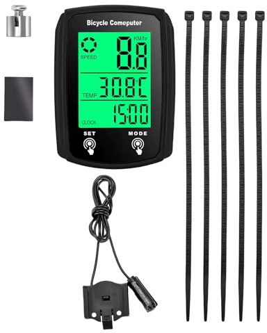 Fahrradcomputer, 19 Funktionen IP54 Wasserdicht GPS Tacho Kilometerzähler, Kabelgebundener Fahrradcomputer Touchscreen mit Hintergrundbeleuchtung Touchscreen, Universal Fahrradcomputer für Fahrräder
