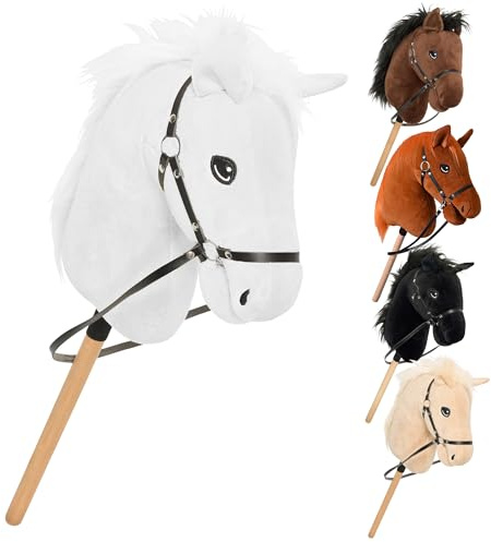 Imperial Riding KL10125004 Hobby Horse „IRH Free Spirit“ Steckenpferd mit Zaumzeug & Zügeln, Stockpferd für Hobby Horsing, Weiß
