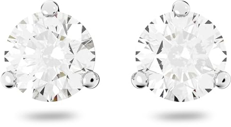Swarovski Stilla Ohrstecker, Rundschliff, Weiß, Rhodiniert