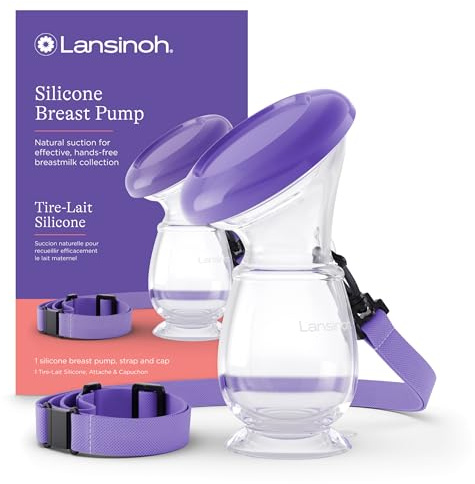 Lansinoh Silikon Milchpumpe & Muttermilchauffänger - angenehmes & extrem weiches Silikon - rettet jeden Tropfen Muttermilch - Alternative zu Milchauffangschalen