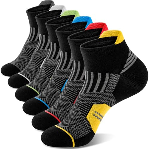 Niofind Sneaker Socken Herren Dame, 6/12 Paar Atmungsaktive Sportsocken Baumwolle Kurze Laufsocken Unisex
