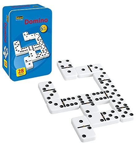 Idena 6050012 - Domino Double Six, Metall-Box