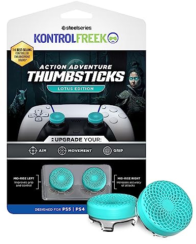 SteelSeries 7102-PS5 & KontrolFreek Lotus Analog Joystick Griffe für PS4/PS5 - Schwarz, Blau, Blaugrün/Transparent