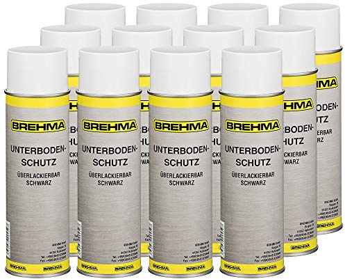 BREHMA 12x Unterbodenschutz Steinschlagschutz Spray schwarz 500ml UBS