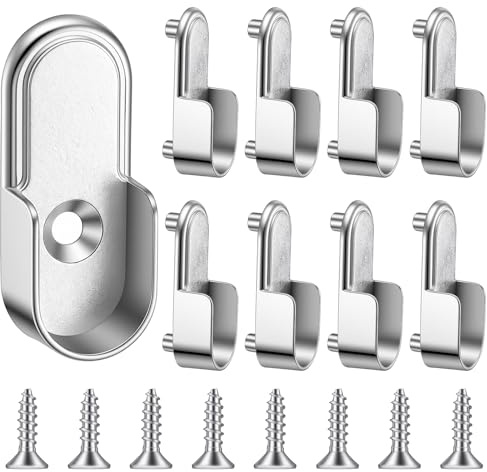 DOPENSPI 8 Stück Kleiderstangenhalter mit 8 Schrauben, Kleiderstange Halterung Schrankrohrlager Stangen Halterung für 15cm Schrankrohr Stange Rundrohr Halter Kleider Schrank Stange