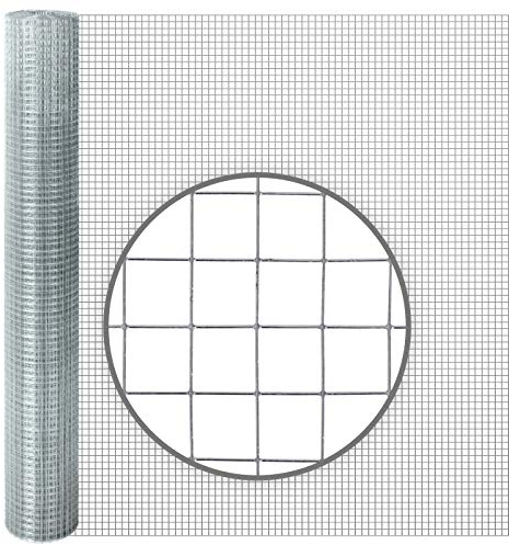 VOSS.farming 10m x 100cm Volierendraht Wühlmausgitter Maschendraht Drahtgeflecht Drahtzaun verzinkt, 12,7x12,7x0,65mm