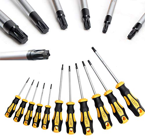 CCLIFE Torx Schraubendreher Set TX magnetisch T6-T40, 11 Stück Ohne Bohrung
