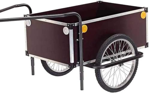 ROLAND Fahrradanhänger Jumbo, Transportbox, Handwagen, für Lasten, mit Doppeldeichsel, Kupplung, Holz, Stahl