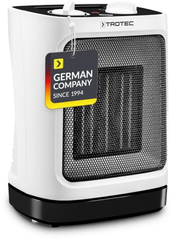 TROTEC TFC 17 E weiß/schwarz | Heizleistung 1200 W/2000 W – Elektroheizung mit Thermostat, Raumgröße 24 m² bis 60 m³, Oszillationsfunktion 60°