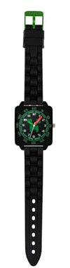 Minecraft Analoge Quarzuhr für Jungen mit Silikonarmband MIN9011, Schwarz, Armband